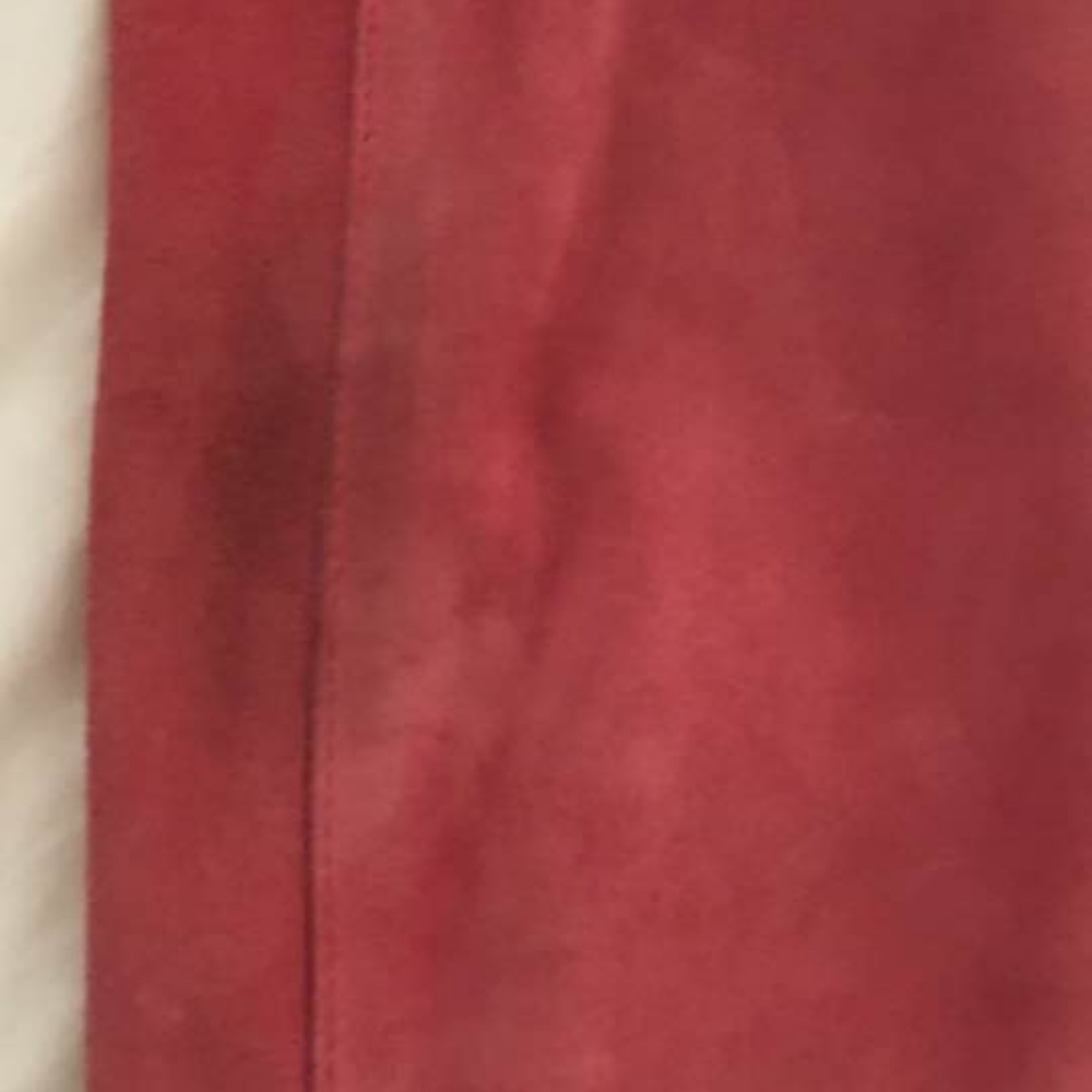 Pink soft suede leather collared fitted jacket M - Picture 7 of 8